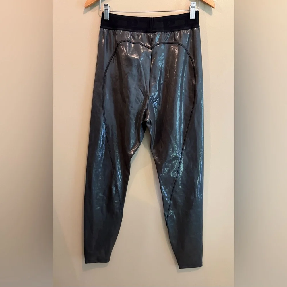 Pink Active Charcoal Black Metallic Leggings